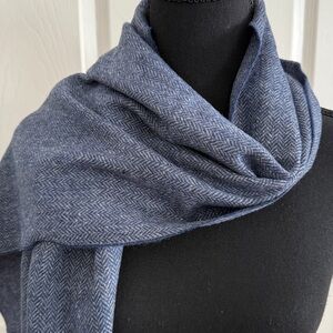 Linea Emmeti Blue Cashmere Blend Men's Scarf